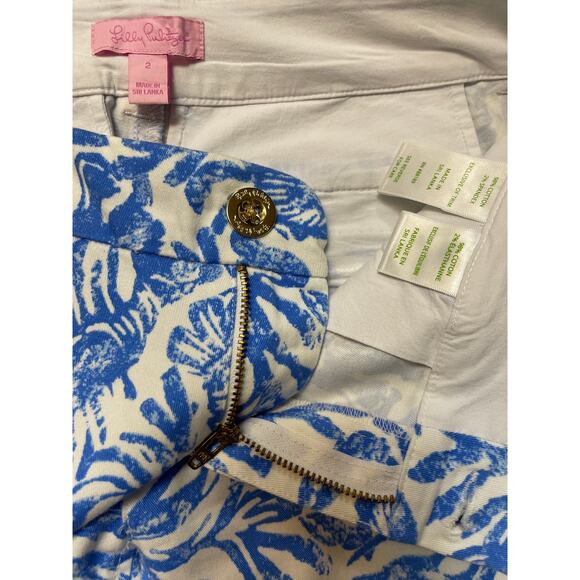 Lilly Pulitzer Sadie Stretch Crop Chino in Resort‎ White On A Roll Size 2 - Picture 8 of 11